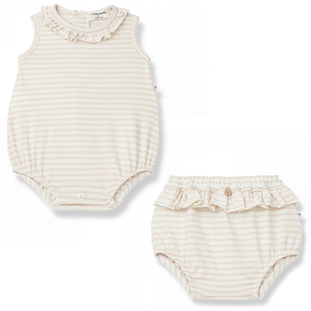 1+ in the family | Set Body & Bloomer Striped Blush | 1m
