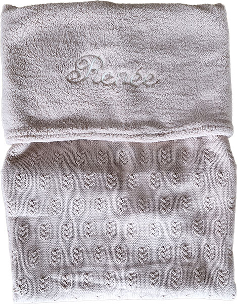 Jollein | Babydeken Geborduurd Met Naam | Grain Knit/Velvet | Wild Rose